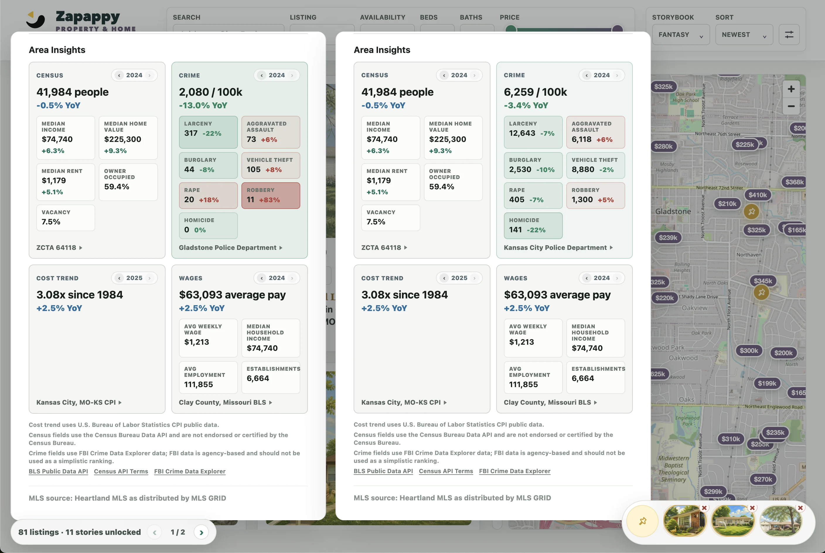 Property area insights preview